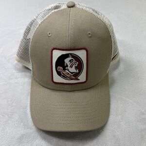 Nike Florida State Seminoles Mesh Trucker Hat Patch Tan White NCAA Licensed